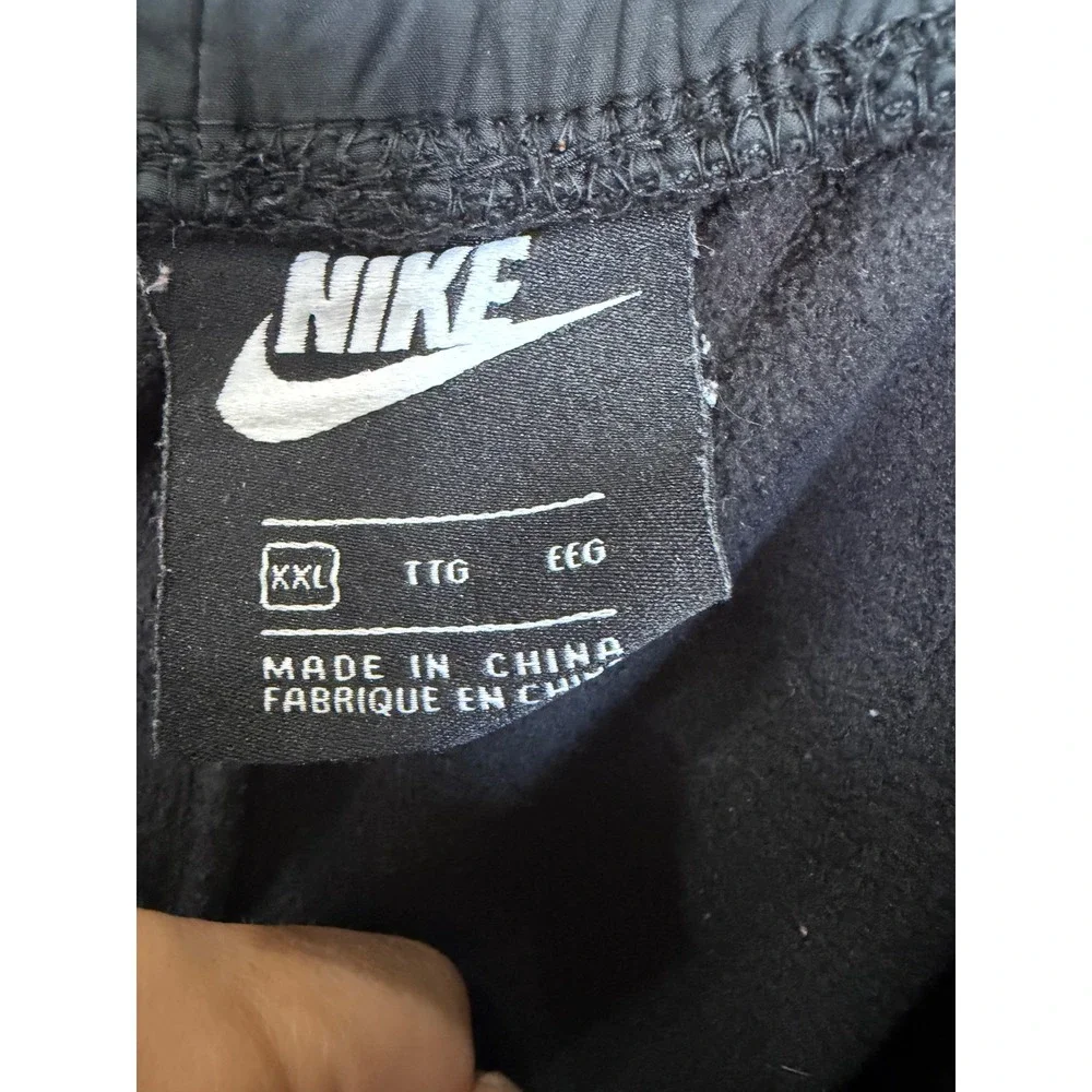 Nike Mens XXL Black Polar Fleece Joggers Nylon Side Panel Sweatpants Futura Logo